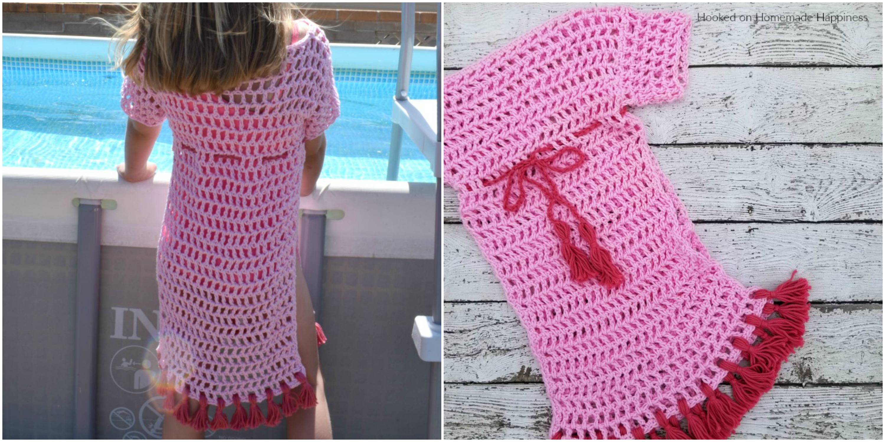 Kid's Swim Suit Cover Up Crochet Pattern - This Kid's Swim Suit Cover Up Crochet Pattern is made from cotton yarn and makes it perfect for the pool or beach!