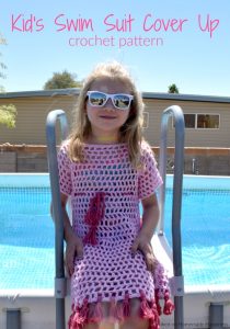 Kid's Swim Suit Cover Up Crochet Pattern - This Kid's Swim Suit Cover Up Crochet Pattern is made from cotton yarn and makes it perfect for the pool or beach!