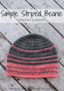 Simple Striped Beanie Crochet Pattern - The Simple Striped Crochet Beanie Pattern is an easy and versatile pattern. There are endless color possibilities with this pattern!