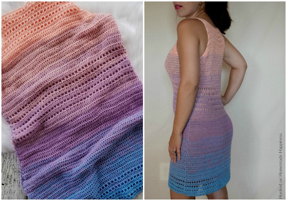 Crochet Sun Dress - Making this Crochet Sun Dress Pattern is much easier than you might think. It's 2 stitches & 2 sides sewn together. Grab you light weight 2 yarn and let's get started!