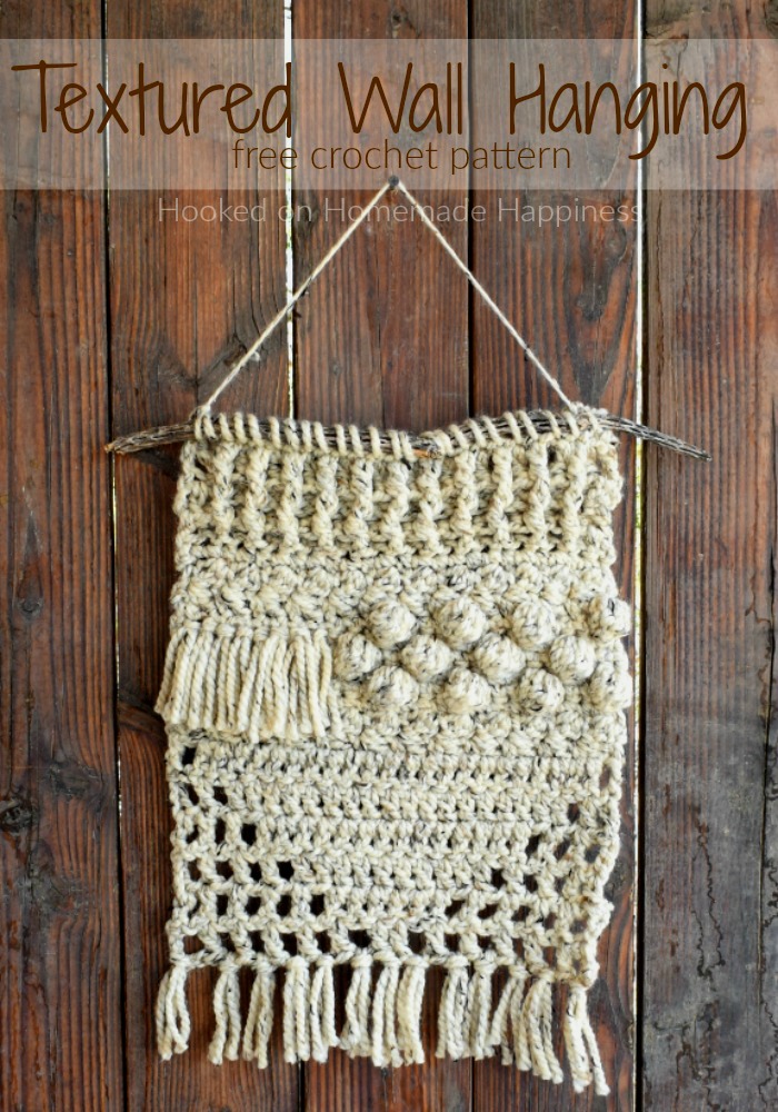 Textured Wall Hanging Crochet Pattern - I used some super bulky yarn from my stash to make this fun and funky Textured Wall Hanging Crochet Pattern!