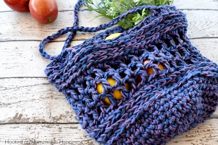 Tricolor Crochet Market Bag Pattern - By using three strands of cotton yarn it makes this Tricolor Crochet Market Bag sturdy, colorful, and quick to work up!