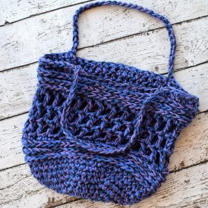 Tricolor Crochet Market Bag Pattern - By using three strands of cotton yarn it makes this Tricolor Crochet Market Bag sturdy, colorful, and quick to work up!