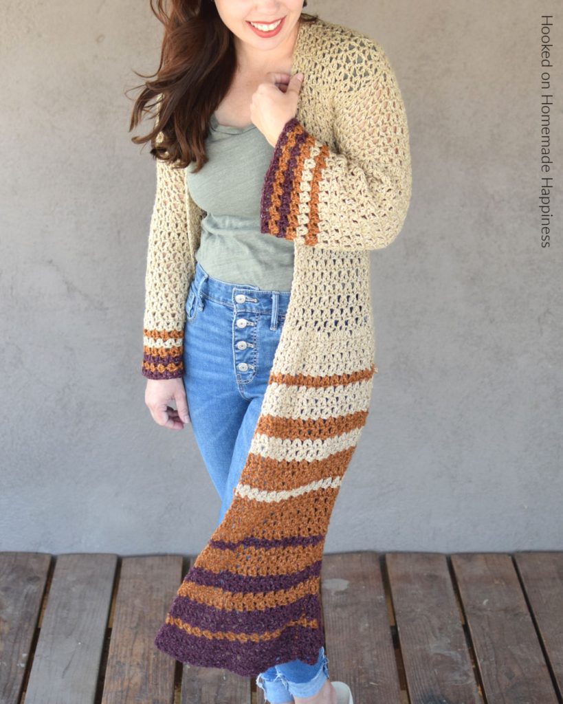 Boho Duster Cardigan Crochet Pattern - The Boho Duster Cardigan Crochet Pattern is just what you need for fall! It's long, comfy, and has a fun flare at the hips and in the sleeves. But I especially love the length of this cardigan.