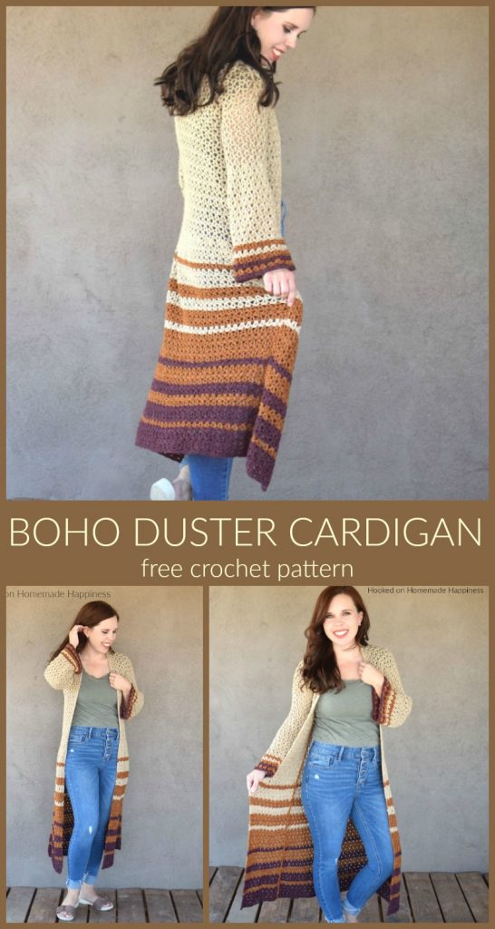 Boho Duster Cardigan Crochet Pattern - The Boho Duster Cardigan Crochet Pattern is just what you need for fall! It's long, comfy, and has a fun flare at the hips and in the sleeves. But I especially love the length of this cardigan.