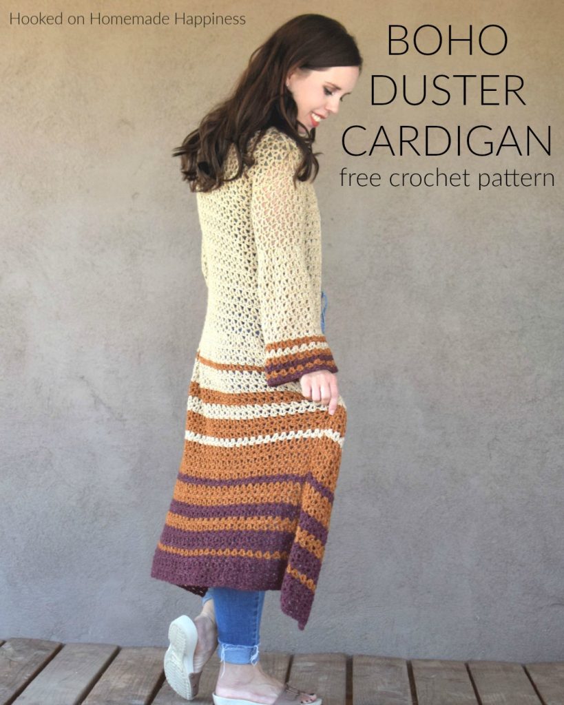 Boho Duster Cardigan Crochet Pattern - The Boho Duster Cardigan Crochet Pattern is just what you need for fall! It's long, comfy, and has a fun flare at the hips and in the sleeves. But I especially love the length of this cardigan.