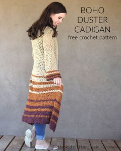 Boho Duster Cardigan Crochet Pattern - The Boho Duster Cardigan Crochet Pattern is just what you need for fall! It's long, comfy, and has a fun flare at the hips and in the sleeves. But I especially love the length of this cardigan.