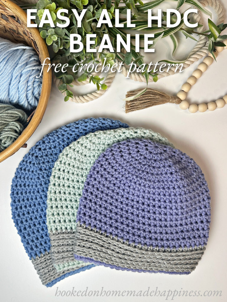 Easy Half Double Crochet Beanie Pattern