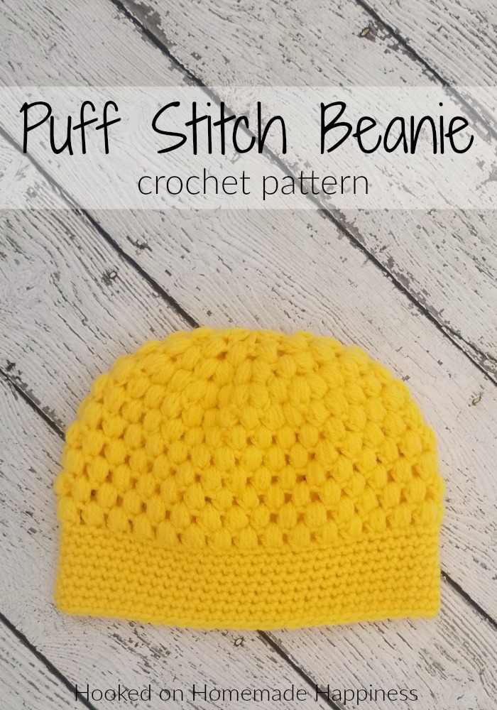 Puff Stitch Beanie crochet Pattern - The Puff Stitch Beanie Crochet Pattern is a bright, fun, and textured beanie for kids. I really love the look of the puff stitch. It's such a cute and fluffy design. Perfect for kids!
