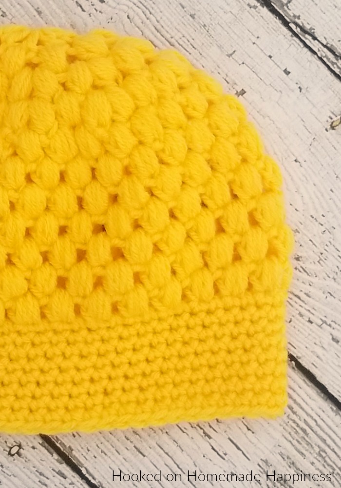 Puff Stitch Beanie crochet Pattern - The Puff Stitch Beanie Crochet Pattern is a bright, fun, and textured beanie for kids. I really love the look of the puff stitch. It's such a cute and fluffy design. Perfect for kids!