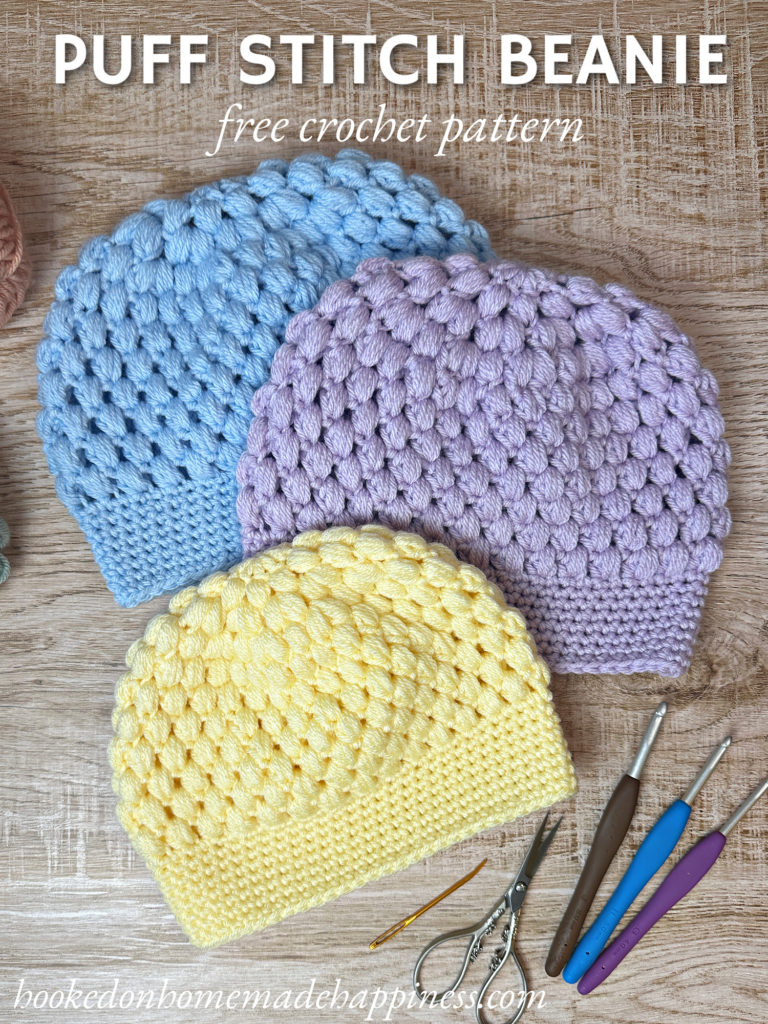 Puff Stitch Beanie Crochet Pattern