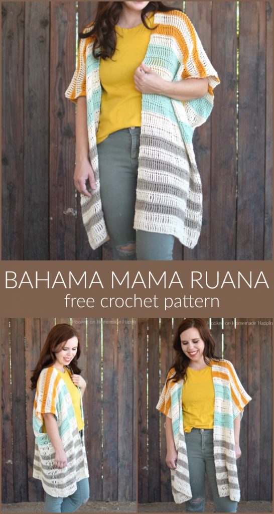 Bahama Mama Ruana Crochet Pattern - The Bahama Mama Ruana Crochet Pattern is a stylish, oversized, and flowy cardigan. It's a great transitional piece for fall and spring!