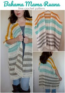 Bahama Mama Ruana Crochet Pattern - The Bahama Mama Ruana Crochet Pattern is a stylish, oversized, and flowy cardigan. I love how it looks layered with jeans and boots!  #freecrochetpattern #crochetpattern #crochet