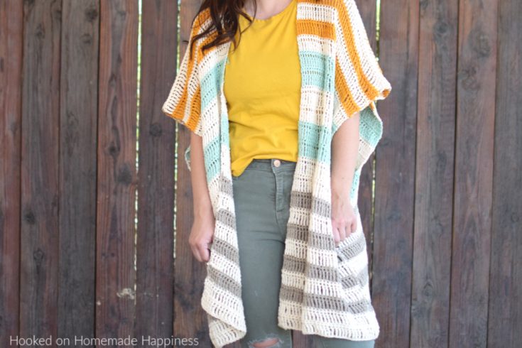 Bahama Mama Ruana Crochet Pattern - The Bahama Mama Ruana Crochet Pattern is a stylish, oversized, and flowy cardigan. It's a great transitional piece for fall and spring!