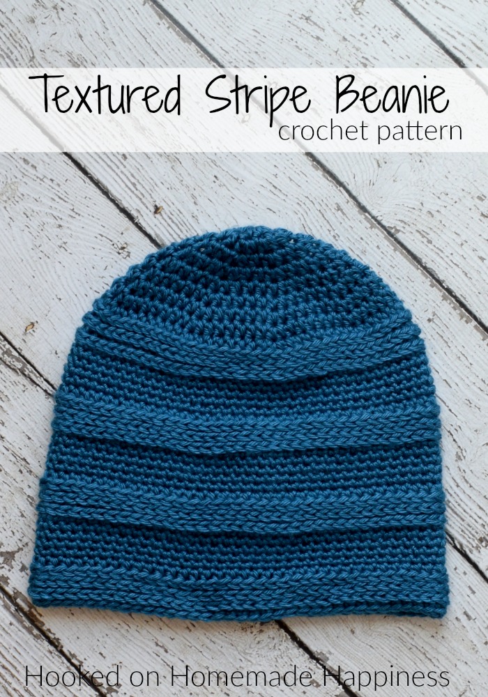 Textured Stripe Beanie Crochet Pattern - The Textured Stripe Beanie Crochet Pattern has a subtle striping design that's created by using different stitches. #crochetpattern #freecrochetpattern