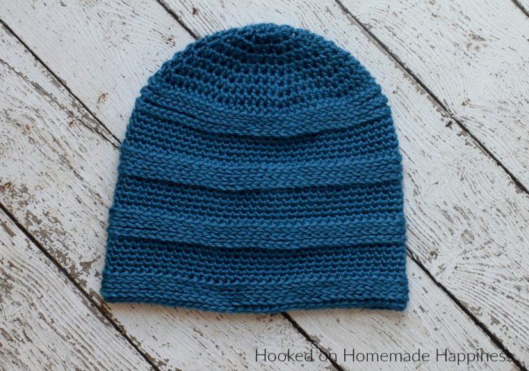 Textured Stripe Beanie Crochet Pattern - The Textured Stripe Beanie Crochet Pattern has a subtle striping design that's created by using different stitches. #crochetpattern #freecrochetpattern