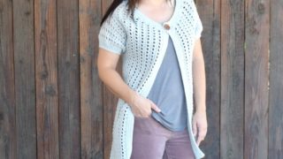 Casual Crochet Cardi Pattern - This Casual Crochet Cardi Pattern is my new favorite layering piece! It's made with DK weight yarn, has an open and airy design, and is short sleeved. It's the perfect Fall and Spring cardigan.
