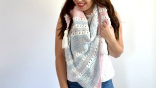 Easy All DC Triangle Scarf Crochet Pattern - Hooked on Homemade Happiness