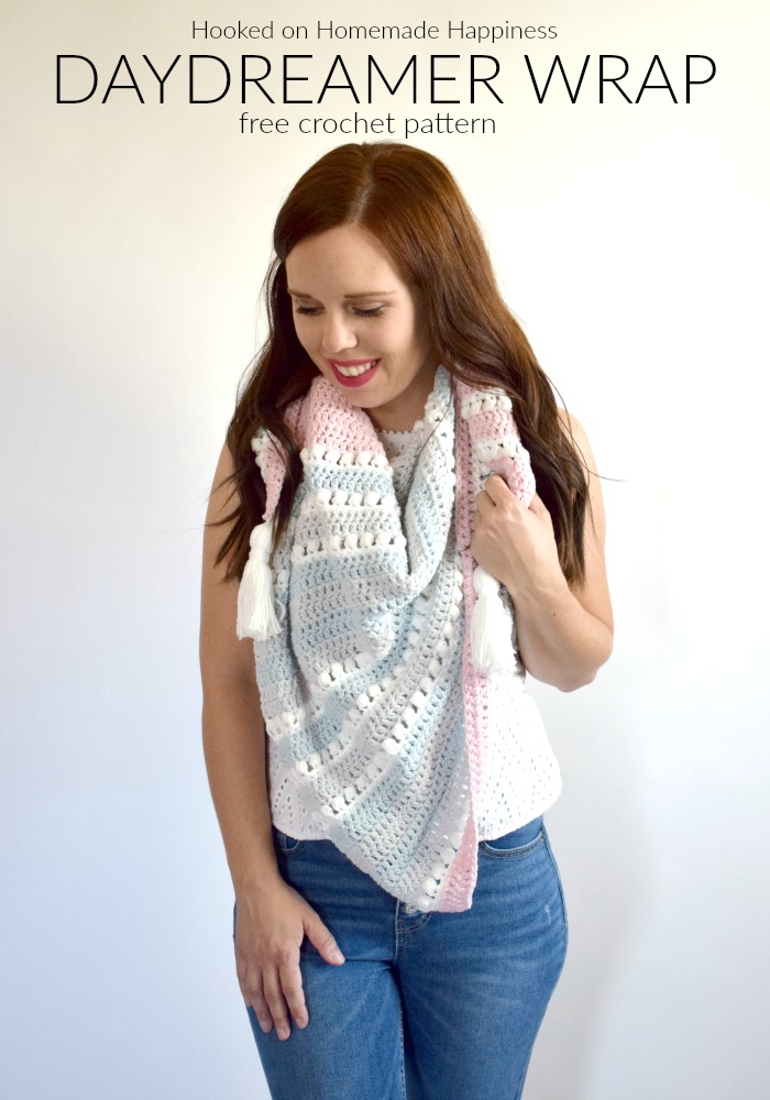 Daydreamer Wrap Crochet Pattern - The Daydreamer Crochet Wrap Pattern is make with some of the softest acrylic yarn ever and lemme tell you... this wrap really does feel like a dream!