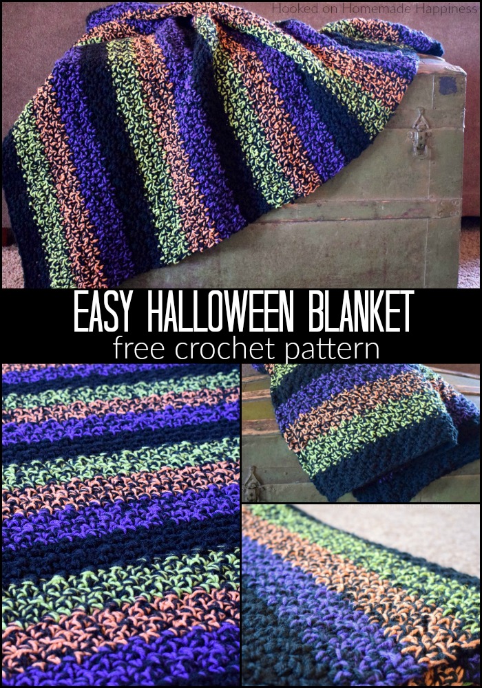 Easy Halloween Blanket Crochet Pattern - It's almost Halloween time and you can have this Easy Halloween Blanket Crochet Pattern ready just in time for the festivities to begin! By using double strands the blanket is a quick project that is really warm and snuggly.