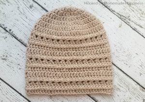 Ridge Beanie Crochet Pattern - The Ridge Beanie Crochet Pattern has a unique design and fun texture. I use the technique of crocheting in the 3rd loops of a half double crochet because it adds a nice depth to a hat. I love the ribbed texture it creates. 