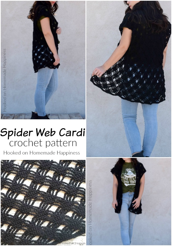 Spider Web Cardigan Crochet Pattern - This Spider Web Cardigan Crochet Pattern is just what you need for October! And what I love about it is that you can wear it year round. It's Halloween-ish, but not so obvious that you can't pull it off anytime.