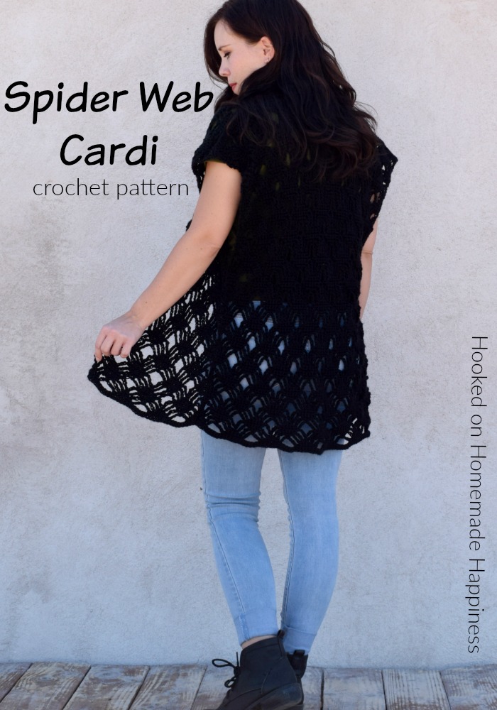 Spider Web Cardigan Crochet Pattern - This Spider Web Cardigan Crochet Pattern is just what you need for October! And what I love about it is that you can wear it year round. It's Halloween-ish, but not so obvious that you can't pull it off anytime.