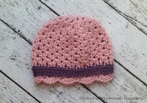 Sweet Scallops Beanie Crochet Pattern - This Sweet Scallops Beanie Crochet Pattern is an easy and adorable little girl's hat. It uses a couple different stitches to create the pretty textures.