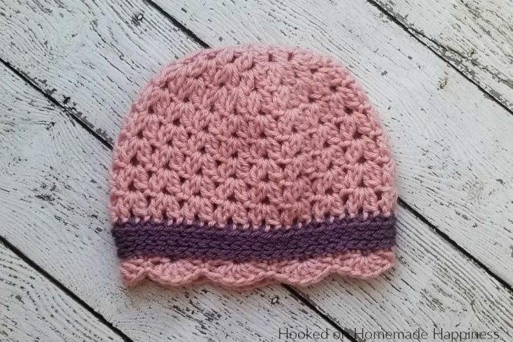 Sweet Scallops Beanie Crochet Pattern - This Sweet Scallops Beanie Crochet Pattern is an easy and adorable little girl's hat. It uses a couple different stitches to create the pretty textures.