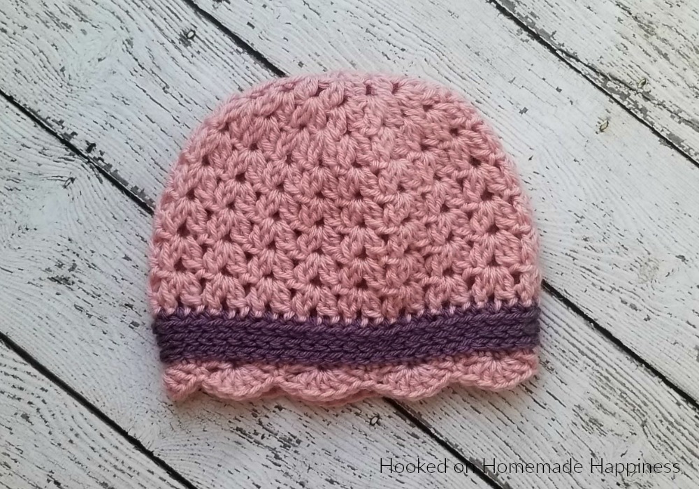 Sweet Scallops Beanie Crochet Pattern - This Sweet Scallops Beanie Crochet Pattern is an easy and adorable little girl's hat. It uses a couple different stitches to create the pretty textures.