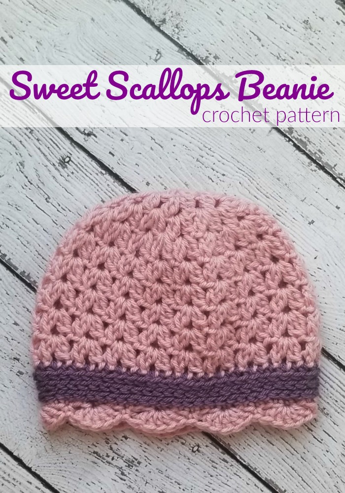 Sweet Scallops Beanie Crochet Pattern - This Sweet Scallops Beanie Crochet Pattern is an easy and adorable little girl's hat. It uses a couple different stitches to create the pretty textures.