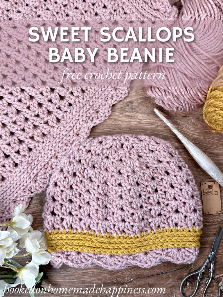 Sweet Scallops Baby Beanie Crochet Pattern
