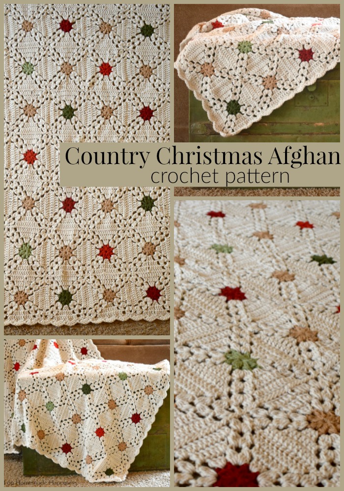 Country Christmas Afghan Crochet Pattern - The Country Christmas Afghan Crochet Pattern is one of my favorite blankets I've made. These granny squares are easier than they seem and I love how they look when they're joined. 