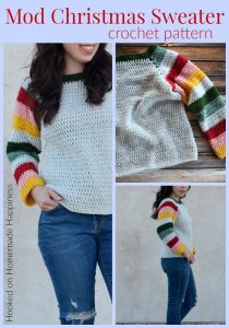 Mod Christmas Sweater Crochet Pattern | Hooked on Homemade Happiness