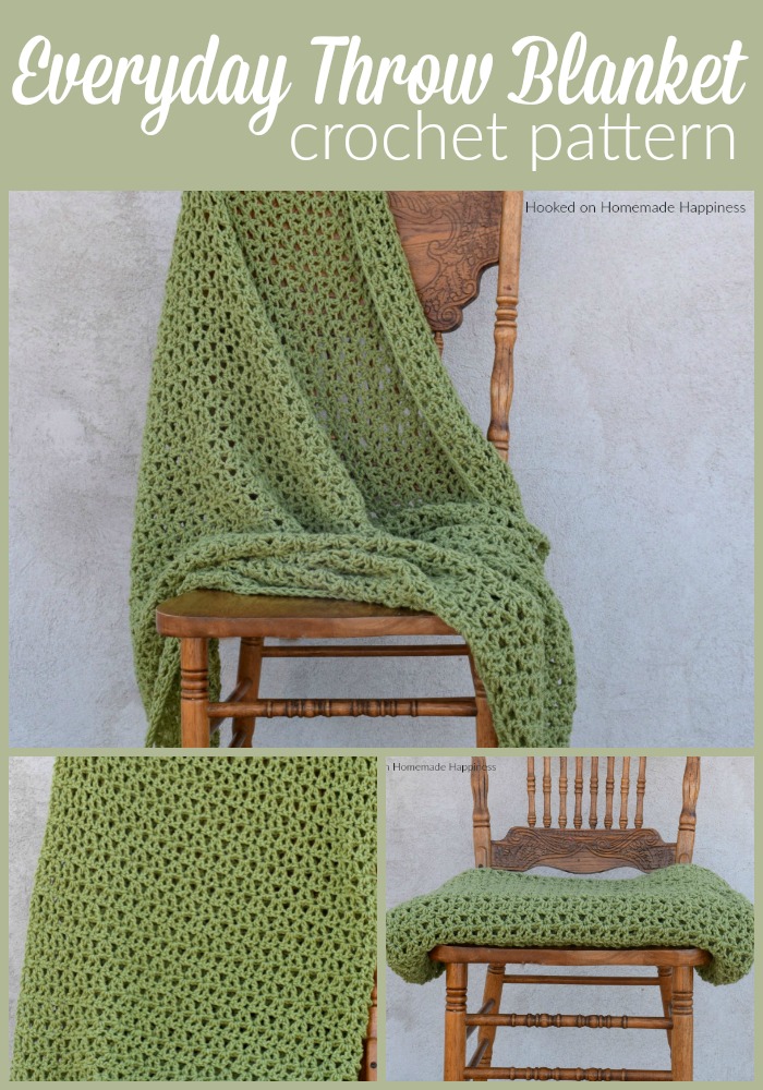 Everyday Throw Blanket Crochet Pattern - This Everyday Throw Blanket Crochet Pattern is an easy blanket with a simple 1 row repeat. I used one of my favorite stitches, the Offset V Stitch. If you've ever used the V stitch then you know how simple it is. The only difference is with this version you place the v stitch in a dc instead of the ch space. It gives an interesting and textured look.