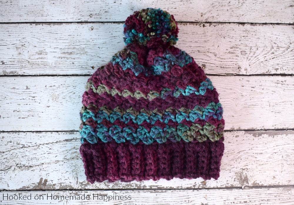 Mulberry Beanie Crochet Pattern - The Mulberry Beanie Crochet Pattern is warm, cozy, and has a little bit of slouch. I used a bulky weight yarn and a large hook to make it nice and squishy and comfortable to wear.