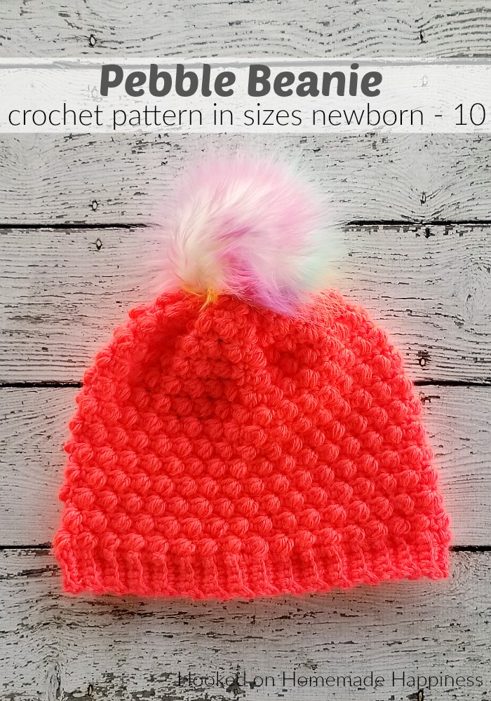 Kid's Pebble Beanie Crochet Pattern - The Pebble Beanie is one of my most popular patterns. So I decided to make a Kid's Pebble Beanie Crochet Pattern in sizes newborn through age 10!