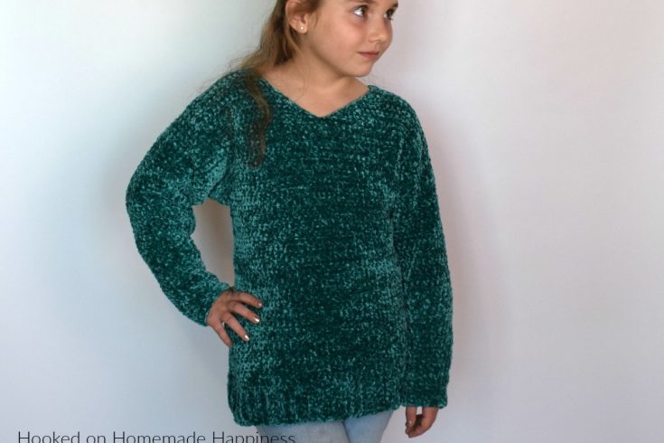 Kid's Velvet Sweater Crochet Pattern - The Kid's Velvet Sweater Crochet Pattern is the softest, coziest sweater I have ever made! (Don't worry, I already have an adult version in the works) This pattern comes in sizes 5 - 12 and is perfect for the little one in your life! Trust me, they will love having this snuggly sweater in their closet.