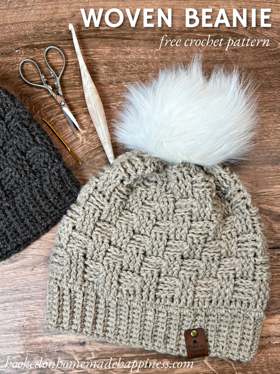 Woven Beanie Crochet Pattern - Hooked on Homemade Happiness