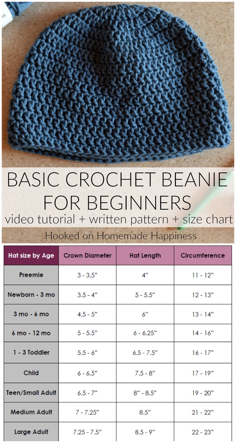 How to Crochet a Basic Beanie for Beginners - Hooked on Homemade Happiness