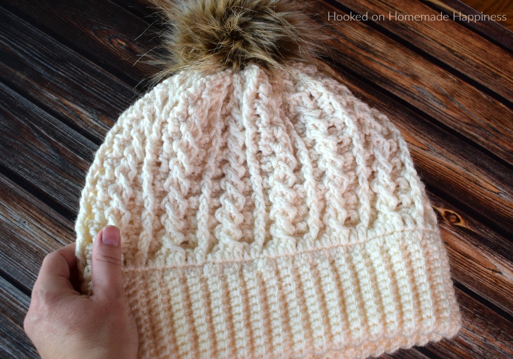 Double Brim Cable Crochet Beanie Pattern Hooked On