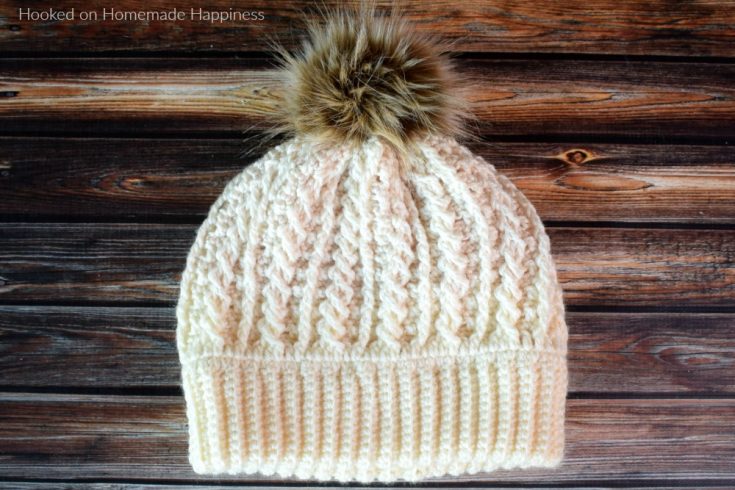 Double Brim Cable Crochet Beanie Pattern - The Double Brim Cable Crochet Beanie Pattern is full of beautiful texture. The double brim makes it extra warm around the ears.