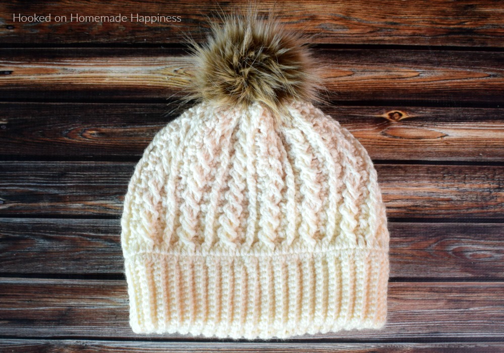 Double Brim Cable Crochet Beanie Pattern - The Double Brim Cable Crochet Beanie Pattern is full of beautiful texture. The double brim makes it extra warm around the ears.