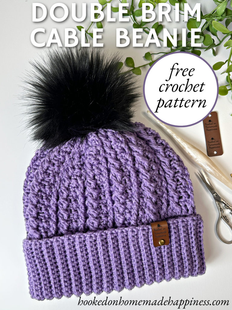 Double Brim Cable Beanie Crochet Pattern