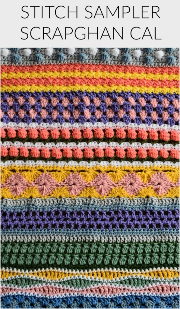 Stitch Sampler Scrapghan CAL - We will be making a blanket over the course of 16 weeks that is perfect for using up your scrap yarn!