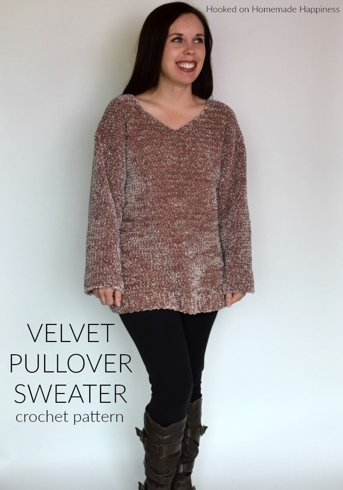 Velvet Pullover Sweater Crochet Pattern - Are you ready for the comfiest, coziest sweater EVER?!  This Velvet Pullover Sweater Crochet Pattern is so comfy you'll want to wear it all. the. time.