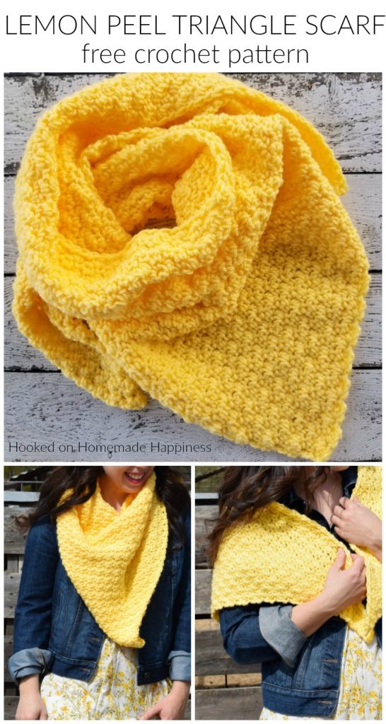 Lemon Peel Triangle Scarf Crochet Pattern - Lemon Peel Triangle Scarf Crochet Pattern