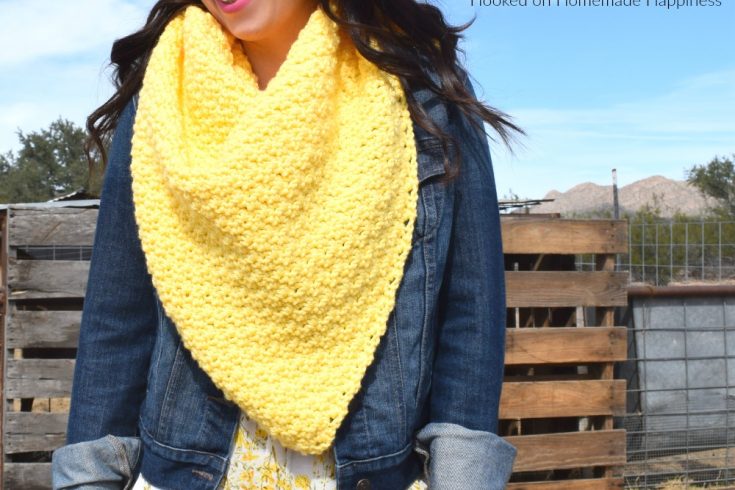 Lemon Peel Triangle Scarf Crochet Pattern - Lemon Peel Triangle Scarf Crochet Pattern