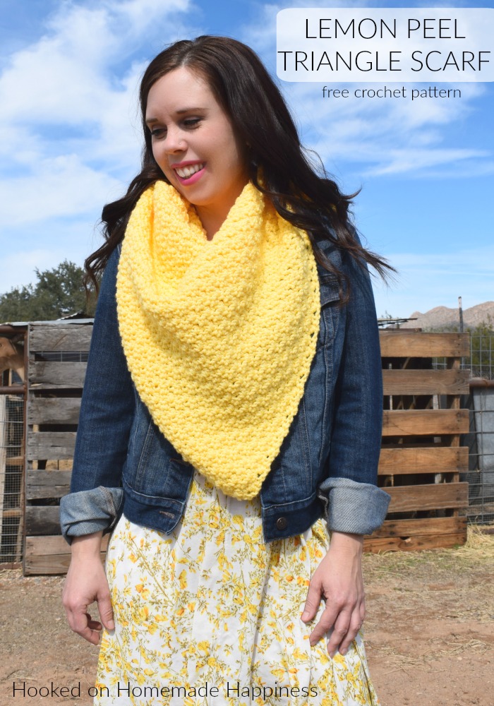 Lemon Peel Triangle Scarf Crochet Pattern - Lemon Peel Triangle Scarf Crochet Pattern