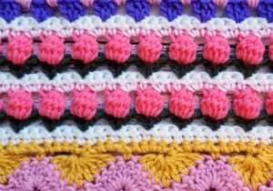 Welcome to Part 6 of the Stitch Sampler Scrapghan CAL! This week is the Tulip Stitch and you'll need over 100g of a single color to do the tulips.